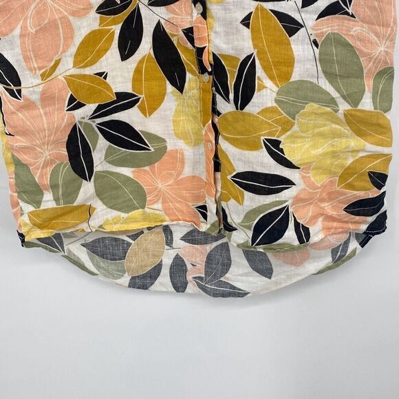 Rachel Zoe Linen Sleeveless High-Lo Shirt Dress Shift Tropical Print Small - Picture 4 of 10